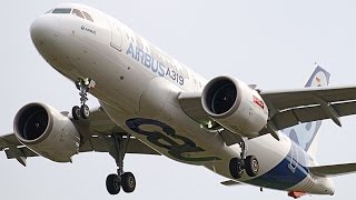 Airbus A319NEO Performing Touch and Gos at Clermont Auvergne Airport [upl. by Eldwin]