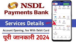 NSDL Payment Bank Details  Nsdl payment bank account opening charges details  with debit card 2024 [upl. by Gerrard964]