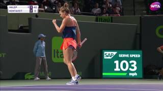 My Performance  Simona Halep Defeats Kontaveit  2017 Miami Open Third Round [upl. by Klusek]