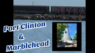 2 trains at Port Clinton plus Marblehead OH [upl. by Ynnohj]