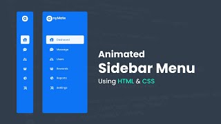 How To Make Side Navigation Menu Using HTML And CSS  Sidebar Menu Design [upl. by Heyra]