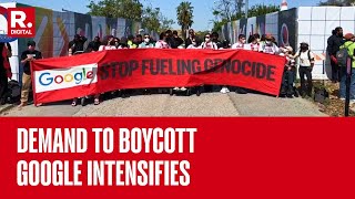 Activists Disrupt Google Conference Protest Business Ties To Israel  Video [upl. by Esiuolyram]