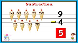 Basic Subtraction Subtraction For Kids Learn To Subtract Subtract Premath Concept Subtraction [upl. by Ortrude538]