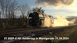 01 05098 Mit Sonderzug In Wernigerode 31102024 4K [upl. by Keheley]