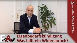 Eigenbedarfskündigung  Was hilft ein Widerspruch dem Mieter [upl. by Yrogerg]