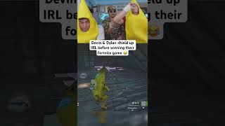 Devin amp Dylan shield up IRL before winning their fortnite game 😂 [upl. by Sieber]