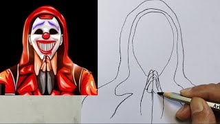 How to Draw Freefire red criminal  Freefire red criminal sketch [upl. by Teresina740]