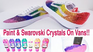 HOW to DIY Paint amp BEDAZZLE with Swarovski Crystals On Vans [upl. by Meraree]