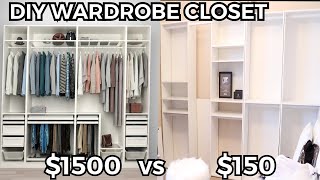 DIY IKEA PAX WARDROBE CLOSET on a 150 BUDGET Open Closet Filming Room Makeover [upl. by Larner964]