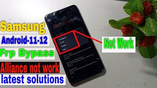 Samsung Android 11 12 Frp Bypass Alliance Shield Not Working knox not working [upl. by Ehcadroj]