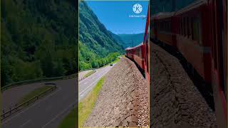 Worlds Most Beautiful Swiss Train Journey in Alps Switzerland [upl. by Wilie]