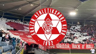 Grazer AK  FC Blau Weiss Linz  Fankurve GAK  Choreo amp Stimmung  280423 [upl. by Erme19]