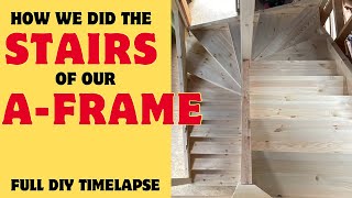 How we did the stairs of our AFrame house Avrame Trio  Full DIY timelapse [upl. by Mohandas]