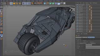 Batmobile 3d modeling part  8 CINEMA 4D [upl. by Estren]