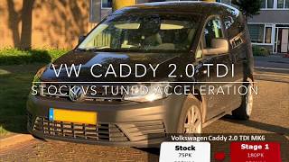 180HP VW CADDY 20TDI STOCK VS STAGE 1 TUNED ACCELERATION  BERKPeformance [upl. by Aliuqahs593]