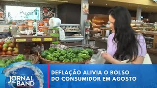 Brasil registra deflação em agosto graças à queda no preço dos alimentos  Jornal da Band [upl. by Sachi]