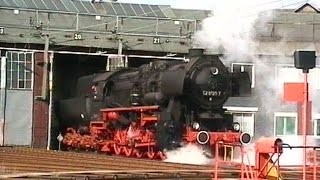 Dampflokomotive 52 81217 Saisonstart 1998 in Siegen mit viel Rauch und Dampf [upl. by Danais575]