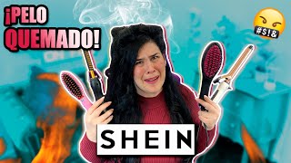 Mi PELO ON FIRE literalmente 😫 cepillos alisadores y rizadores de SHEIN ¡A PRUEBA Mini AD [upl. by Naawaj26]