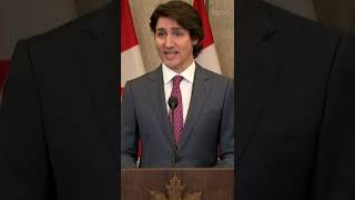 Trucker convoy Prime Minister Trudeau invoking Emergency Act shorts [upl. by Enialehs617]