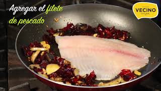 receta FILETE DE PESCADO AL AJILLO [upl. by Aiouqes]