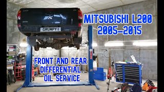 Mitsubishi L200 20052015 Front and Rear differential oil service [upl. by Calvano185]