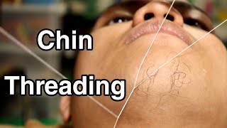 How to thread chin at home  Facial hair threading  Paano bunutin ang bigote [upl. by Ielerol]