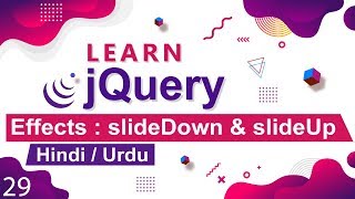 jQuery slideUp  slideDown amp SlideToggle Tutorial in Hindi  Urdu [upl. by Ruprecht384]