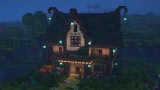 Minecraft 🎃👻 Aesthetic Halloween House Tutorial  Mizunos 16 Craft Resource Pack [upl. by Cristie]