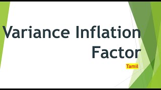 Variance Inflation Factor  Explained in Tamil vif machinelearning [upl. by Llerrod]