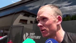 Christopher Froome happy of his performance in the 5th stage of the Critérium du Dauphiné 2015 [upl. by Nolahs783]