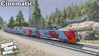 Grand Theft Auto V  Cinematic Journey with Lastochka Russian Passenger Train through Entire Route [upl. by Hobie77]