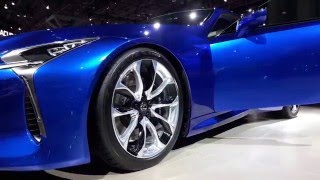 2018 Lexus LC 500h Blue Exterior Walkaround 2016 New York Auto Show [upl. by Odelinda]