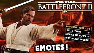 Star Wars Battlefront 2  10 ObiWan Kenobi Clone Wars DLC Emotes We NEED [upl. by Ocsicnarf465]