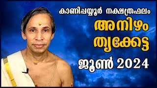 അനിഴം തൃക്കേട്ട ജൂൺ നക്ഷത്രഫലം 2024 AnizhamThrikketta June  Kanippayyur Astrology [upl. by Neirod]