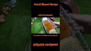 Handi Biriyani Recipe easyandsimplerecipe recipe youtubeshorts [upl. by Yeldah]