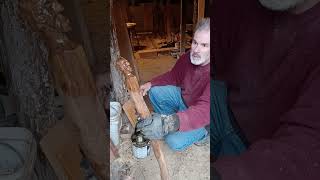 How to make Grumpy Man walking stick BEAUTIFUL woodcarving walkingsticks cabindecor [upl. by Ednew]