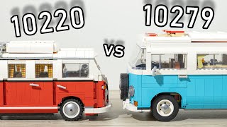 LEGO Volkswagen T1 vs T2 Camper Comparison  LEGO 10279 vs 10220  LEGO 10220 vs 10279 LEGO Compare [upl. by Malan]