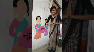 Namaste Ka Mahatva🙏 shorts art painting walldecor diy india school vlog teacher [upl. by Leunamesoj856]