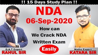 15Days Study Plan For NDA I amp II06Sep2020 l Katara Sir l Rahul Sir [upl. by Susannah]