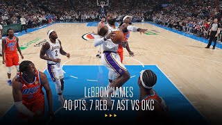 LeBron James scores 40 points for the 75th time in win vs OKC [upl. by Nelson]