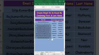 How to Create Email Address in Excel  Excel Short Video  Smart Trick In Excel [upl. by Aihsened]