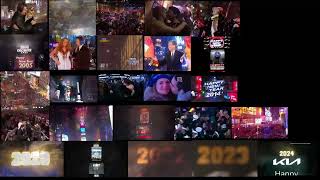 New Year Ball Drops 2000  2024 SplitScreen First Vid Of 2024 [upl. by Asreht601]