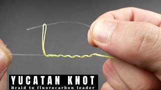 YUCATAN KNOT Braid to Mono or Fluorocarbon  how to tie a ultimate strength for fishing [upl. by Alfy]