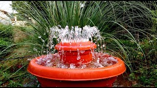 How to make Outdoor Fountain used Plastic Pots  DIY [upl. by Allisan]