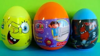 SPONGEBOB Nickelodeon Squarepants egg surprise DORA The Explorer Disney Pixar PLANES [upl. by Acsot660]