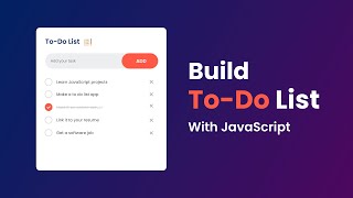 How To Create ToDo List App Using HTML CSS And JavaScript  Task App In JavaScript [upl. by Miuqaoj]