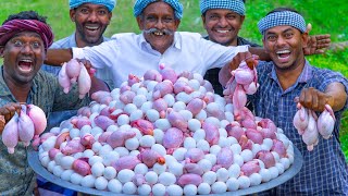 GOAT BALLS with EGGS  Traditional Goat Balls Recipe Cooking and Eating in Village  Lamb Testicles [upl. by Mckeon]