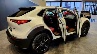 New 2024 Mazda CX 30 20L Luxury SUV White Color  Exterior and Interior Details [upl. by Kemme284]