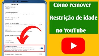 Como remover a restrição de idade no YouTube Configurações de restrição de idade do YouTube [upl. by Rafaellle63]