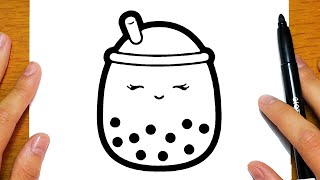 COME DISEGNARE UN BUBBLE TEA CARINO  Disegni facili ed educativi [upl. by Latsyrcal]